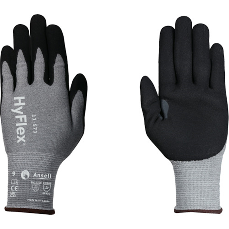 Ansell 耐切創・静電気対策手袋 ハイフレックス 11-571 Lサイズ 1双（ご注文単位1双）【直送品】