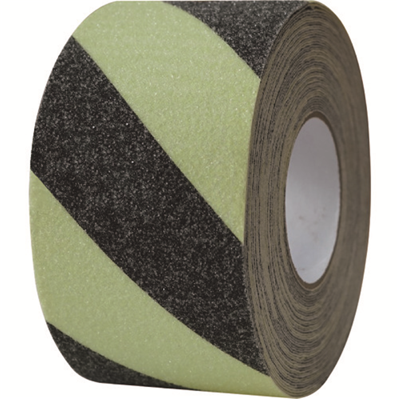 セーフラン 蓄光滑り止めテープ 幅100mm×18m 蓄光トラ 1巻（ご注文単位1巻）【直送品】