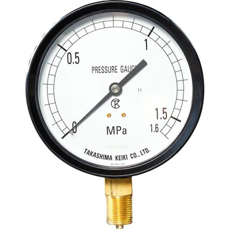 高島 プラスチック圧力計(A枠立型・φ75)圧力レンジ0.0~25MPa R3/8【1222225】 1個（ご注文単位1個）【直送品】