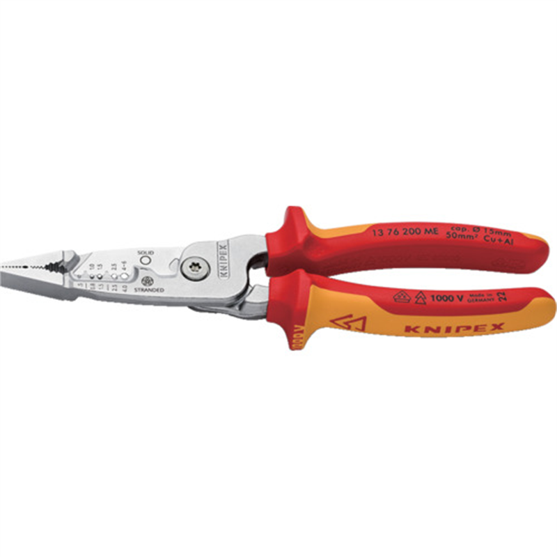 KNIPEX 電工用多機能絶縁プライヤー 200mm 1丁（ご注文単位1丁）【直送品】