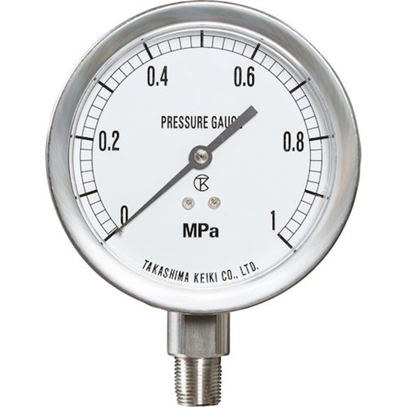 高島 ステンレス圧力計(A枠立型・φ60)圧力レンジ0.0~1MPa R1/4【1460110】 1個（ご注文単位1個）【直送品】
