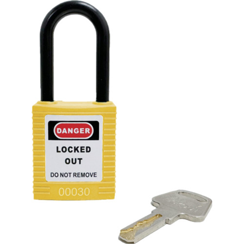 セーフラン ロックアウト用絶縁パドロック 黄 吊38mmタイプ 1個（ご注文単位1個）【直送品】