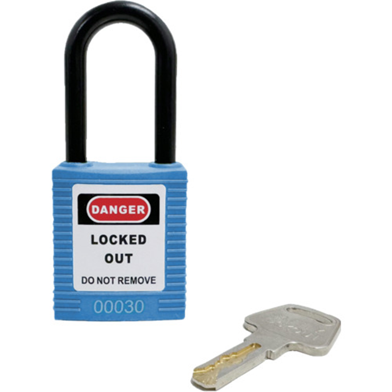 セーフラン ロックアウト用絶縁パドロック 青 吊38mmタイプ 1個（ご注文単位1個）【直送品】