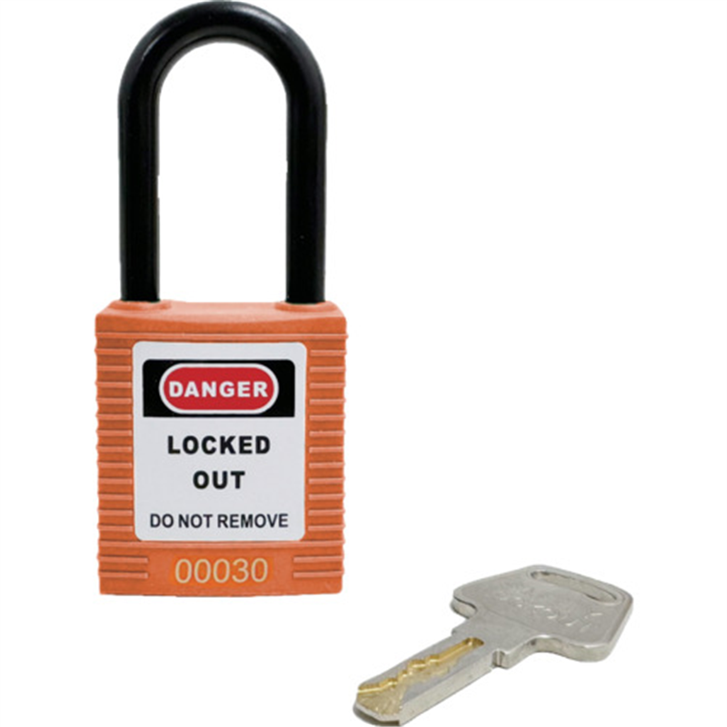 セーフラン ロックアウト用絶縁パドロック オレンジ 吊38mmタイプ 1個（ご注文単位1個）【直送品】
