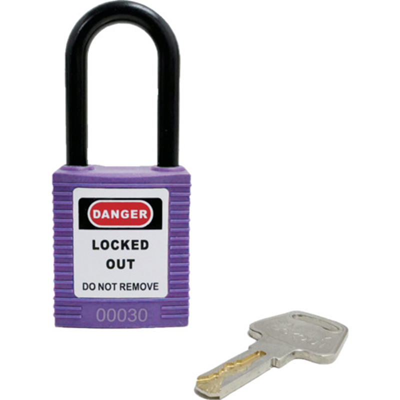 セーフラン ロックアウト用絶縁パドロック 紫 吊38mmタイプ 1個（ご注文単位1個）【直送品】