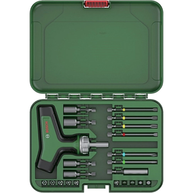 ボッシュ Tハンドルラチェットドライバーセット 22ピース 1セット（ご注文単位1セット）【直送品】