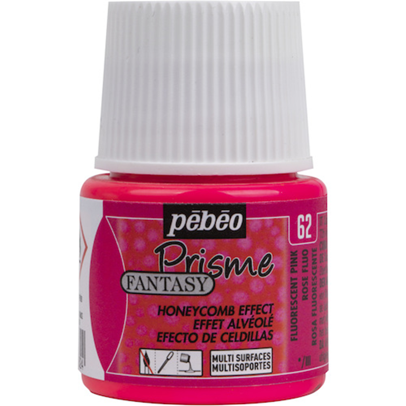 Pebeo ファンタジープリズム45ml NO.62 蛍光ピンク 1本（ご注文単位1本）【直送品】