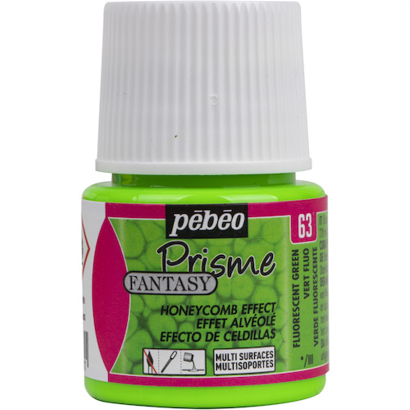 Pebeo ファンタジープリズム45ml NO.63 蛍光グリーン 1本（ご注文単位1本）【直送品】