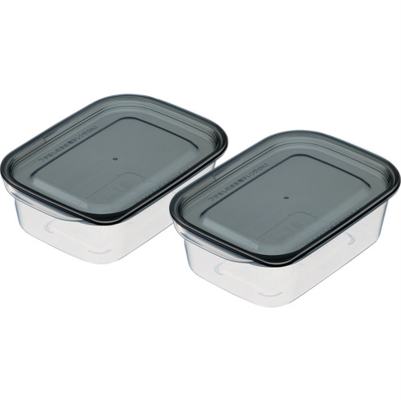 inomata 楽ちんパック 角型400ml 2個組クリアーブラック 1組（ご注文単位1組）【直送品】