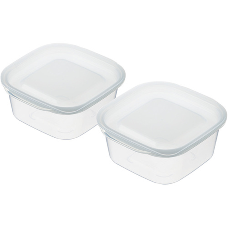 inomata 楽ちんパック スクエア270ml 2個組クリアーホワイト 1組（ご注文単位1組）【直送品】