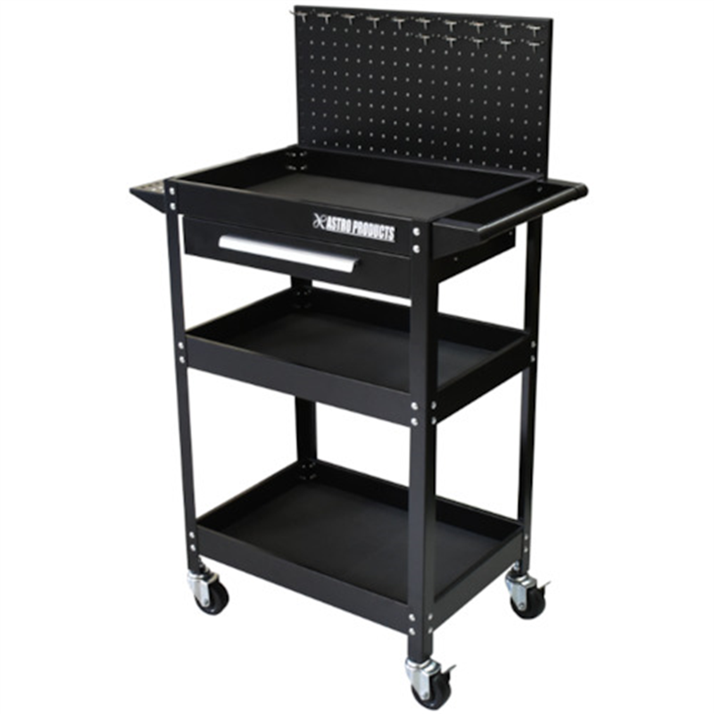アストロプロダクツ AP ツールワゴン3段 引出&パネル付 ブラック TW098 1台（ご注文単位1台）【直送品】