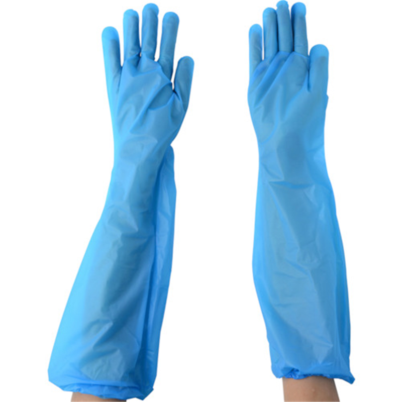 川西 ポリエチエンボスロング ブルー 30枚入り 1箱（ご注文単位1箱）【直送品】