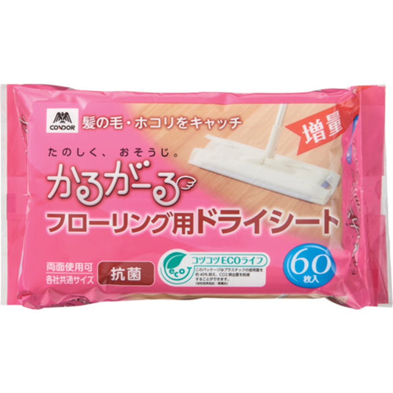 コンドル かるがーる フローリング用ドライシートEC 60枚 1袋（ご注文単位1袋）【直送品】