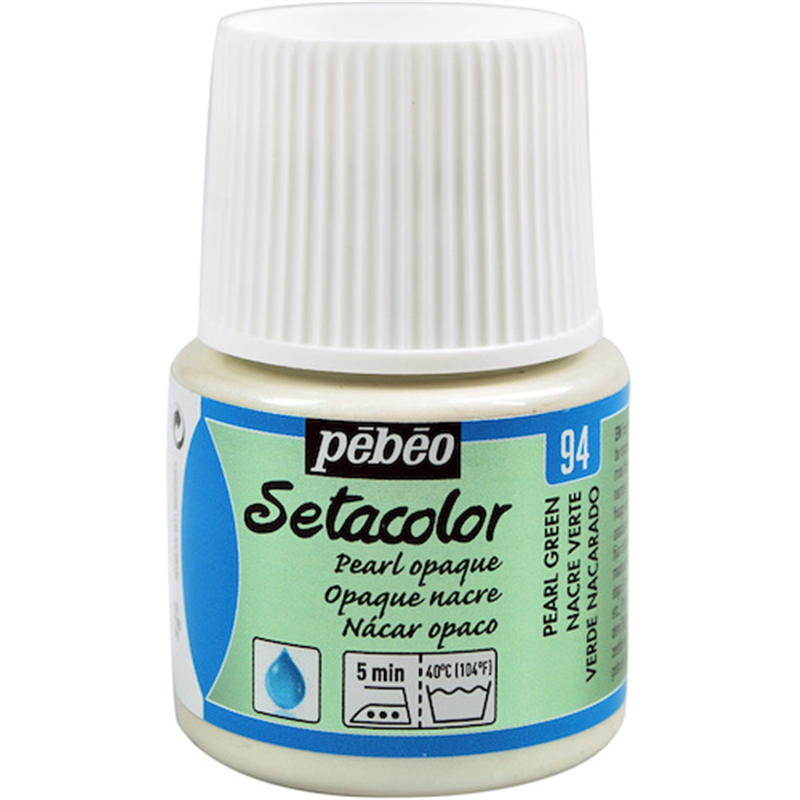 Pebeo 布用水性アクリル絵具セタカラー不透明色 45ml パールグリーン 1本（ご注文単位1本）【直送品】