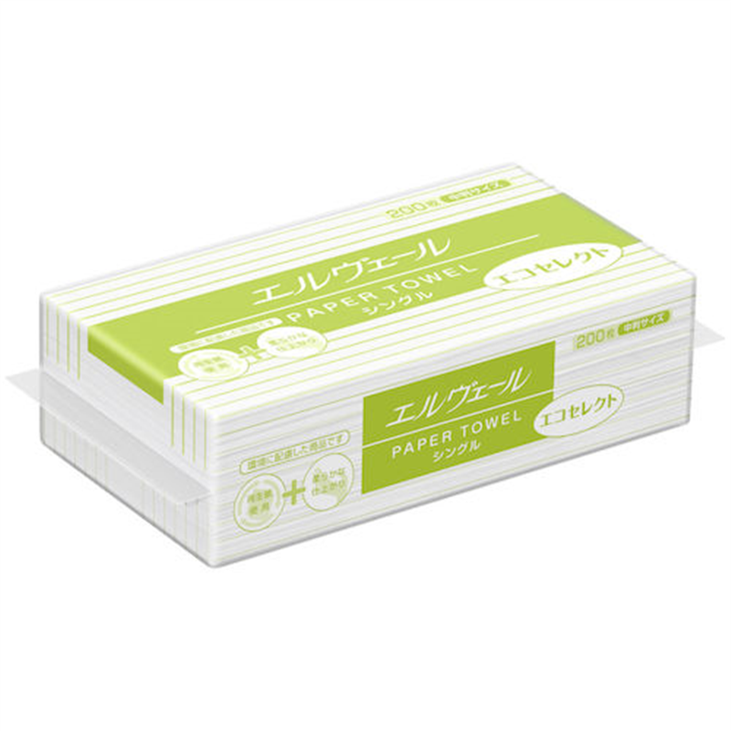 エリエール エルヴェール ペーパータオル エコセレクト 中判(703521/21000699) 1ケース（ご注文単位1ケース）【直送品】
