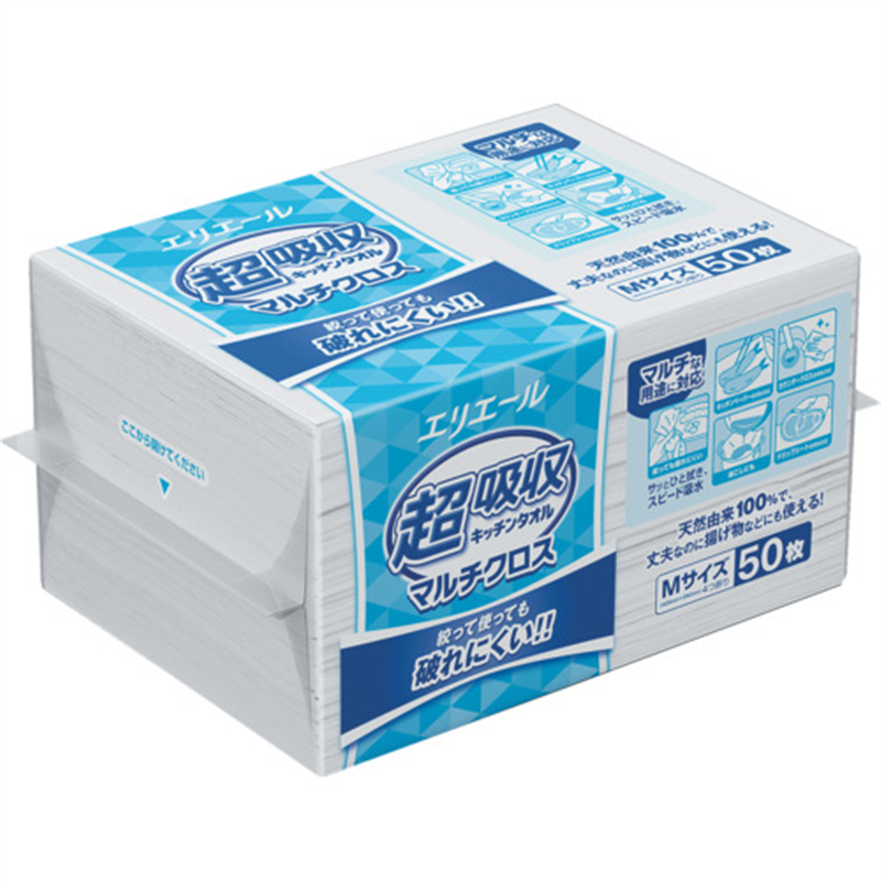 エリエール 超吸収キッチンタオル マルチクロス Mサイズ 1ケース(18パック入り) 1ケース（ご注文単位1ケース）【直送品】