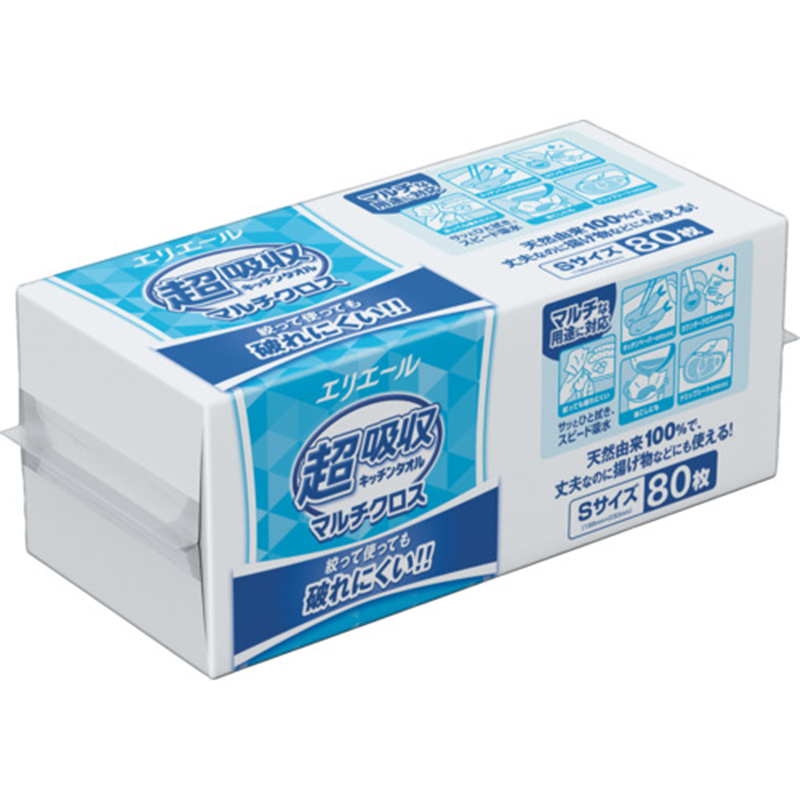 エリエール 超吸収キッチンタオル マルチクロス Sサイズ 1ケース(25パック入り) 1ケース（ご注文単位1ケース）【直送品】