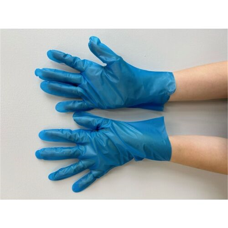 川西 ポリエチレン手袋ストレッチアルファ ブルー Sサイズ 1箱（ご注文単位1箱）【直送品】