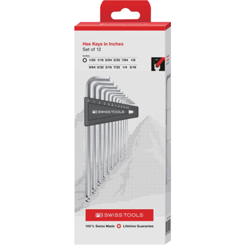 PBスイスツールズ ボールポイント六角レンチセット(インチ) 1セット（ご注文単位1セット）【直送品】