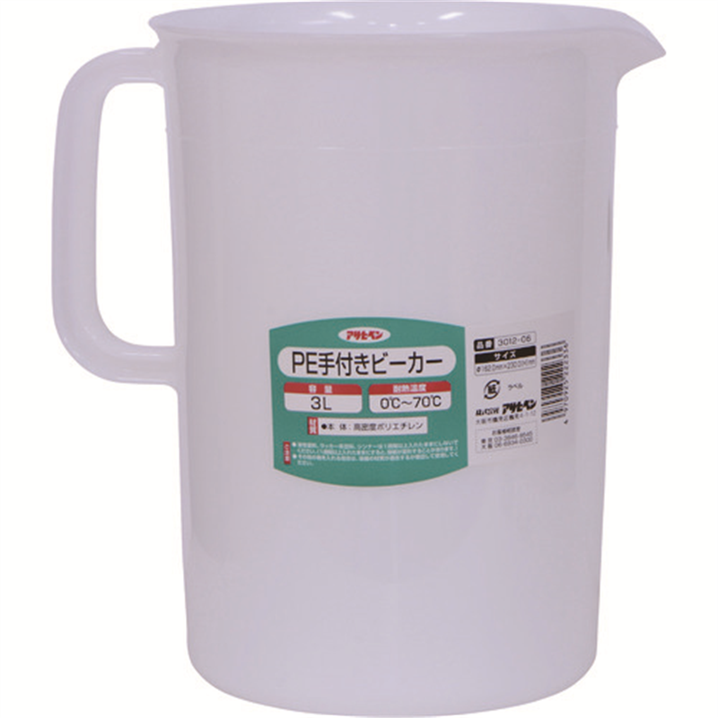 アサヒペン PE手付きビーカー 3L 3012-06 1個（ご注文単位1個）【直送品】