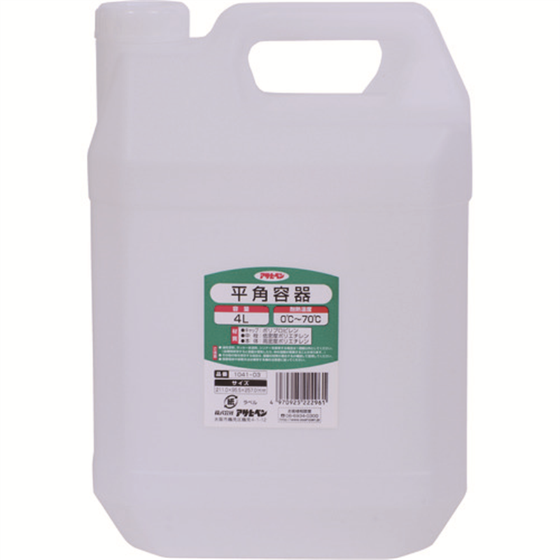 アサヒペン 平角容器 4L 1041-03 1個（ご注文単位1個）【直送品】