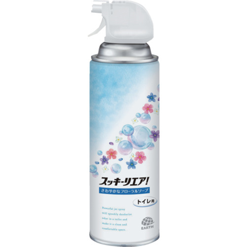 アース 消臭芳香スプレー スッキーリエア! トイレ用 さわやかなフローラルソープ 1本（ご注文単位1本）【直送品】