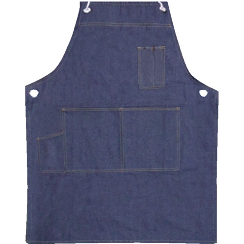 トオケミ デニムエプロン(胸付・ロープ紐タイプ)ネイビー F 1枚（ご注文単位1枚）【直送品】