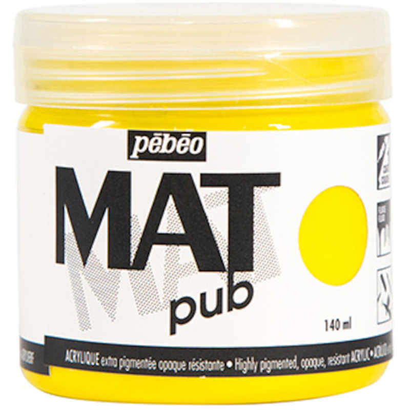 Pebeo マットピュブ 140ml NO.02 プライマリーイエロー 1本（ご注文単位1本）【直送品】