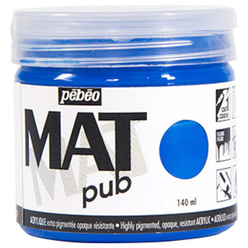 Pebeo マットピュブ 140ml NO.12 シアンブルー 1本（ご注文単位1本）【直送品】