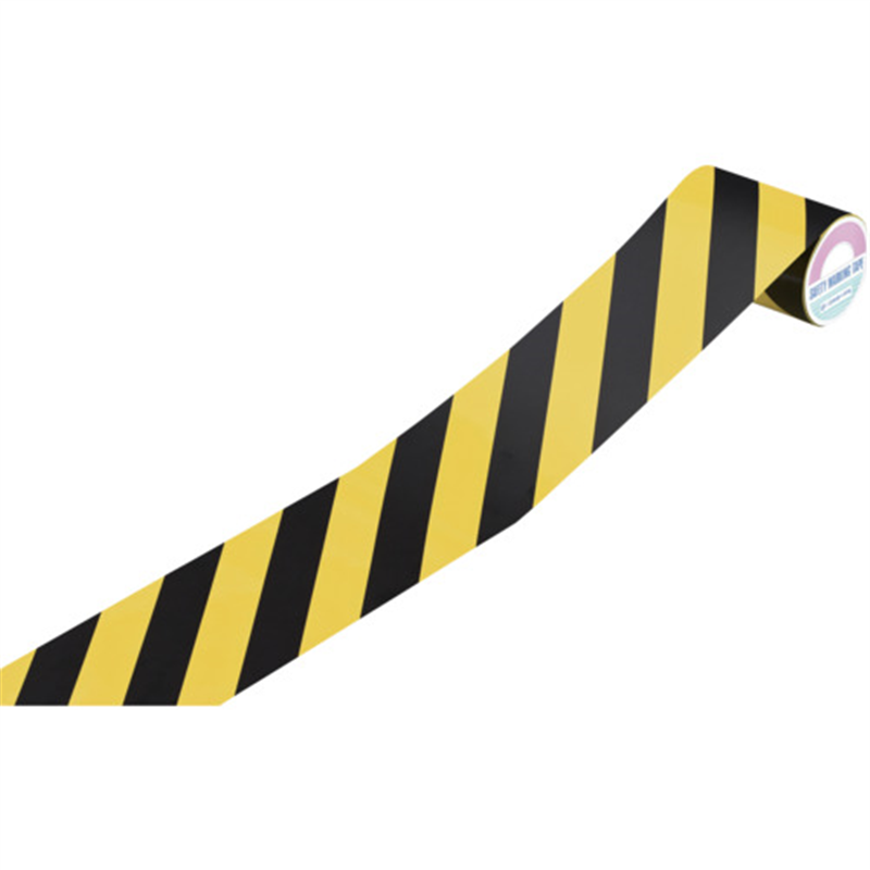 緑十字 トラ柄テープ 黄/黒 90mm幅×10m ビニール製 屋内用 TR2-G 1巻（ご注文単位1巻）【直送品】
