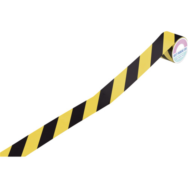 緑十字 トラ柄テープ 黄/黒 45mm幅×10m ビニール製 屋内用 TR2-H 1巻（ご注文単位1巻）【直送品】