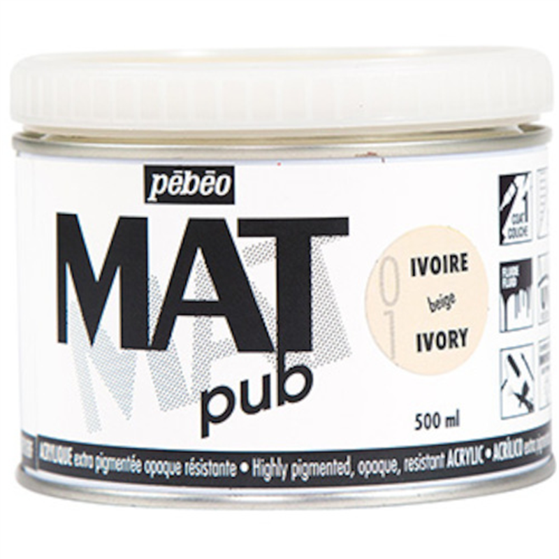 Pebeo マットピュブ 500ml NO.01 アイボリーベージュ 1本（ご注文単位1本）【直送品】