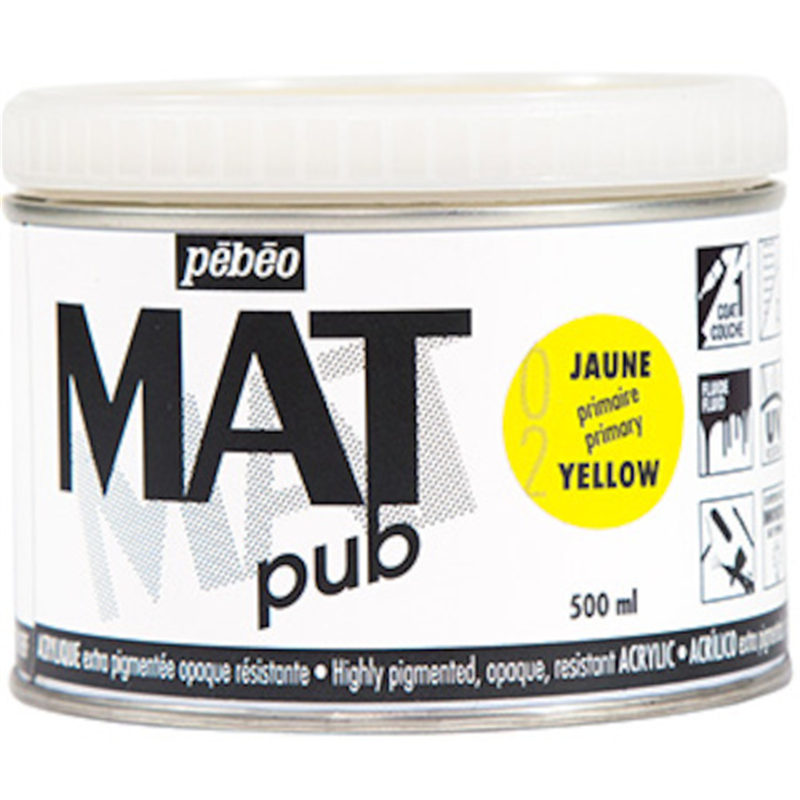 Pebeo マットピュブ 500ml NO.02 プライマリーイエロー 1本（ご注文単位1本）【直送品】