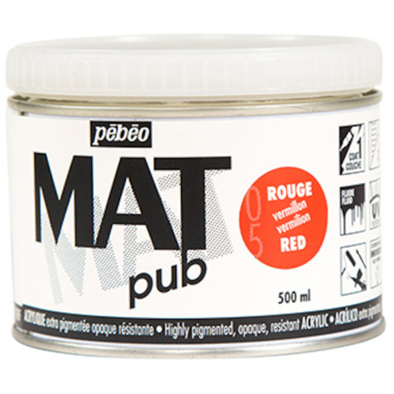Pebeo マットピュブ 500ml NO.05 バーミリオンレッド 1本（ご注文単位1本）【直送品】