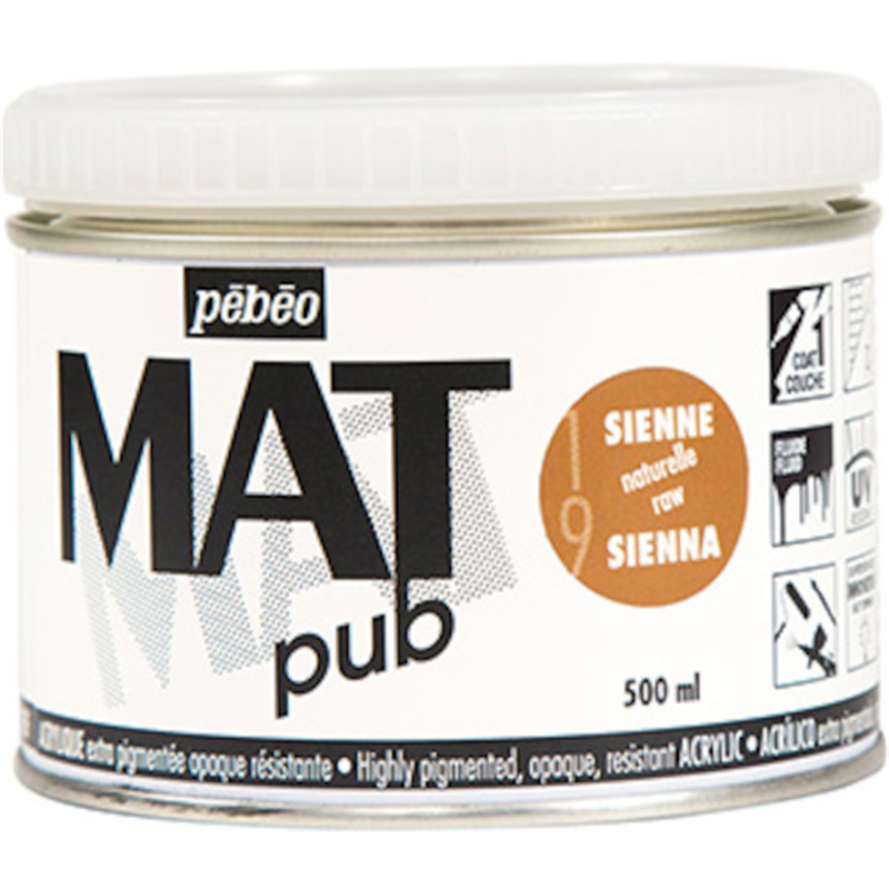 Pebeo マットピュブ 500ml NO.19 ローシェンナ 1本（ご注文単位1本）【直送品】