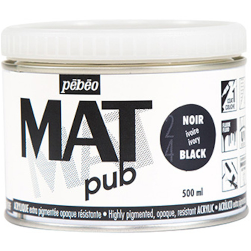 Pebeo マットピュブ 500ml NO.24 アイボリーブラック 1本（ご注文単位1本）【直送品】