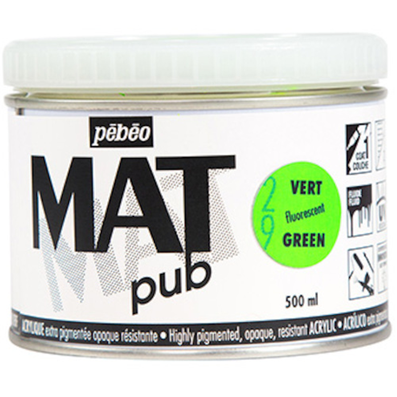 Pebeo マットピュブ 500ml NO.29 フルレセントグリーン 1本（ご注文単位1本）【直送品】