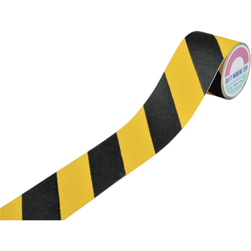 緑十字 滑り止めラインテープ 黄/黒 ASS-105ALTR 100m幅×5m アルミ+鉱物粒子 屋外用 1巻（ご注文単位1巻）【直送品】