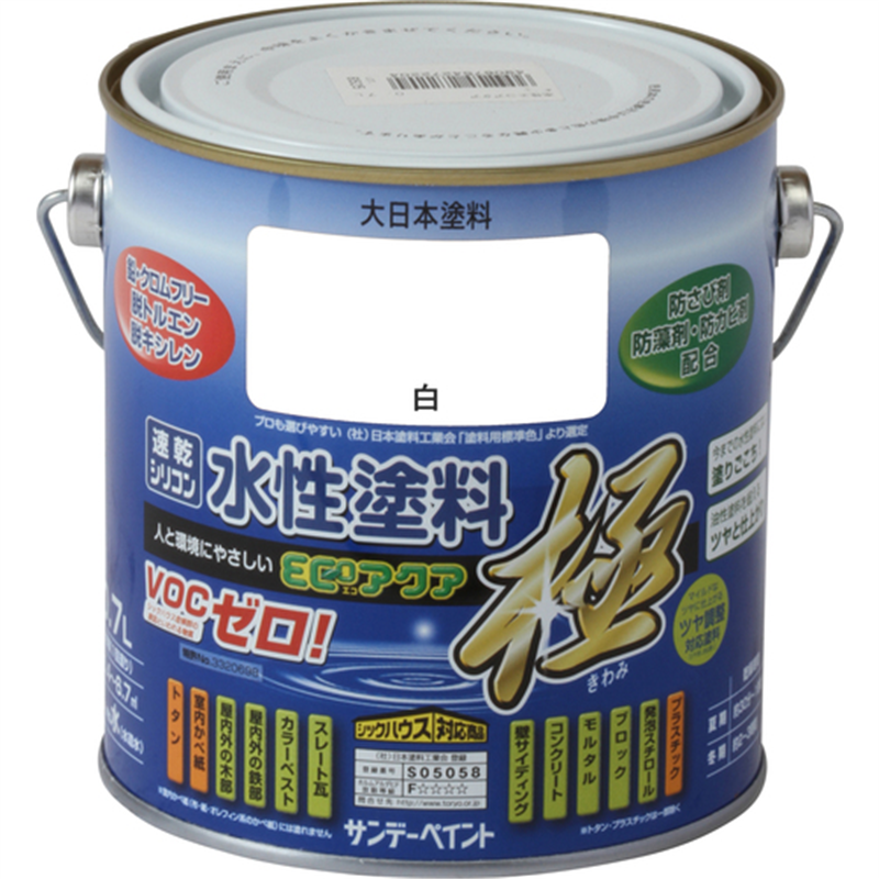 サンデーペイント 水性ECOアクア 白 700M 1個（ご注文単位1個）【直送品】