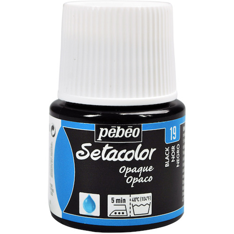 Pebeo 布用水性アクリル絵具セタカラー不透明色 45ml ブラックレーキ 1本（ご注文単位1本）【直送品】