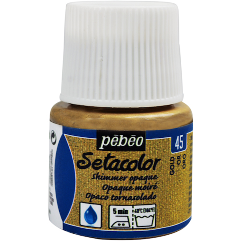 Pebeo 布用水性アクリル絵具セタカラーシマー 45ml ゴールド 1本（ご注文単位1本）【直送品】