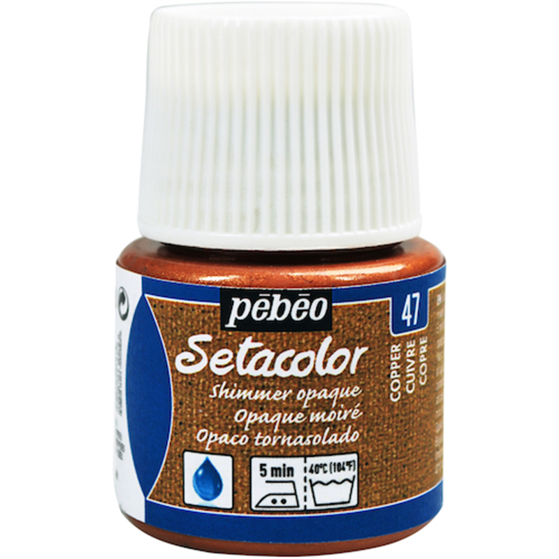 Pebeo 布用水性アクリル絵具セタカラーシマー 45ml ライトコッパー 1本（ご注文単位1本）【直送品】