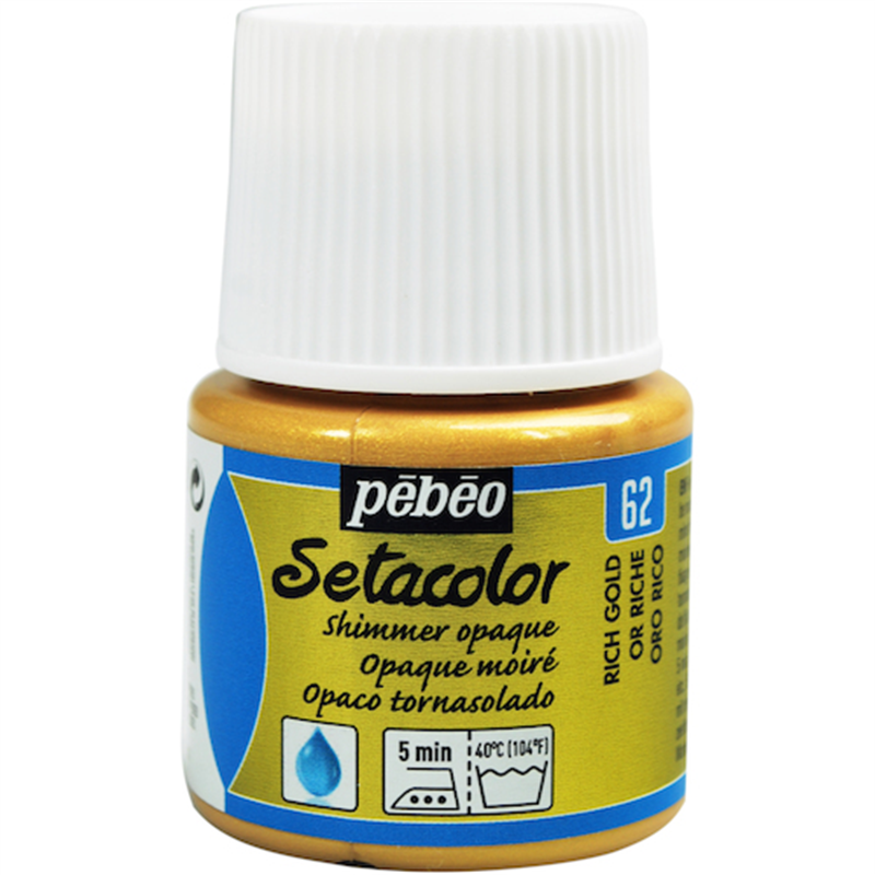 Pebeo 布用水性アクリル絵具セタカラーシマー 45ml リッチゴールド 1本（ご注文単位1本）【直送品】