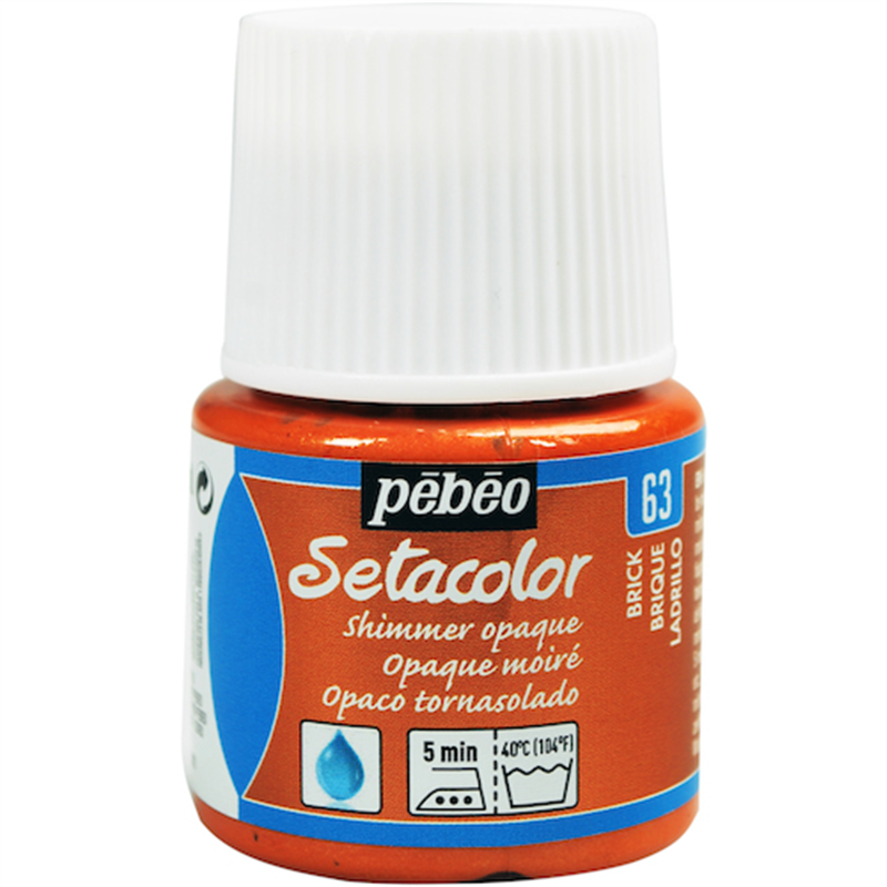 Pebeo 布用水性アクリル絵具セタカラーシマー 45ml ブリックレッド 1本（ご注文単位1本）【直送品】