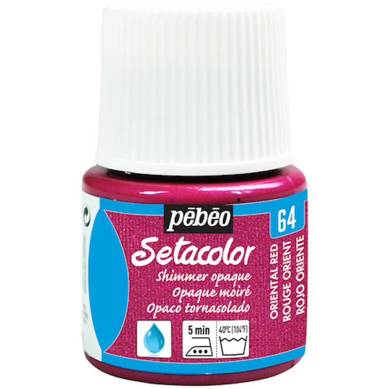 Pebeo 布用水性アクリル絵具セタカラーシマー 45ml オリエンタルレッド 1本（ご注文単位1本）【直送品】