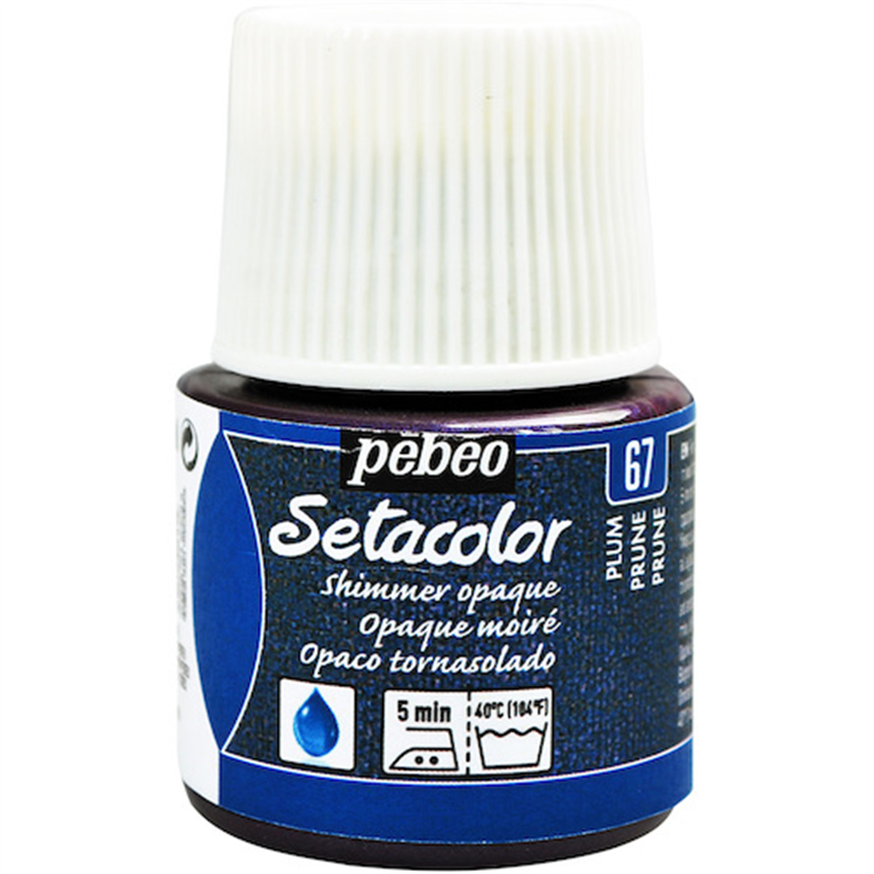 Pebeo 布用水性アクリル絵具セタカラーシマー 45ml プラム 1本（ご注文単位1本）【直送品】