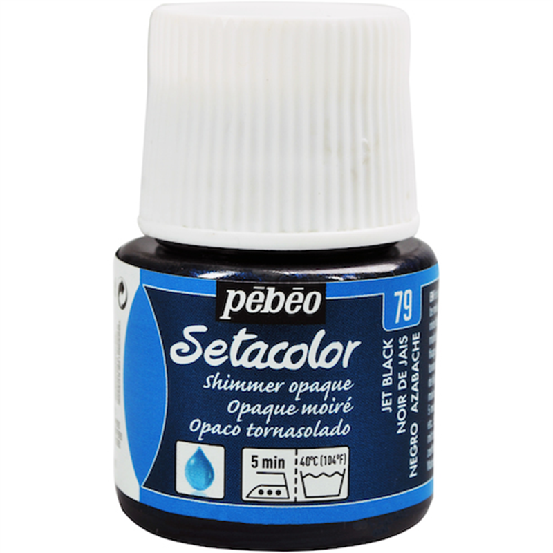 Pebeo 布用水性アクリル絵具セタカラーシマー 45ml ジェットブラック 1本（ご注文単位1本）【直送品】