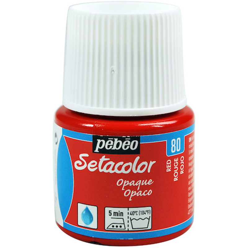Pebeo 布用水性アクリル絵具セタカラー不透明色 45ml レッド 1本（ご注文単位1本）【直送品】