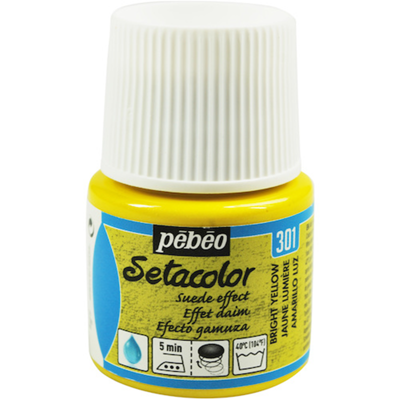 Pebeo 布用水性アクリル絵具セタカラースウェード 45ml ブライトイエロー 1本（ご注文単位1本）【直送品】