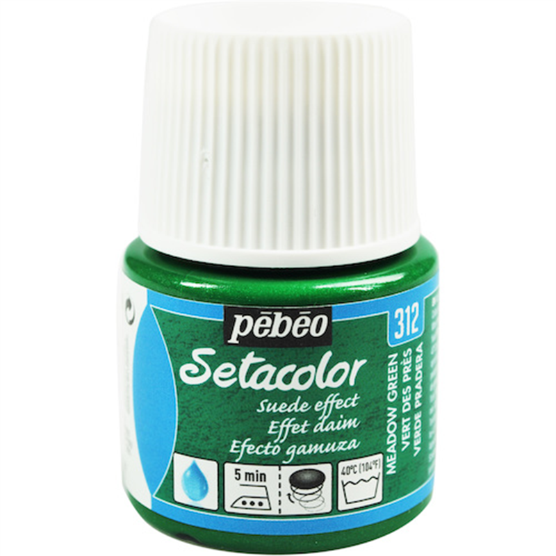 Pebeo 布用水性アクリル絵具セタカラースウェード 45ml メドウグリーン 1本（ご注文単位1本）【直送品】